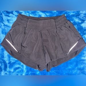black lululemon athletic shorts